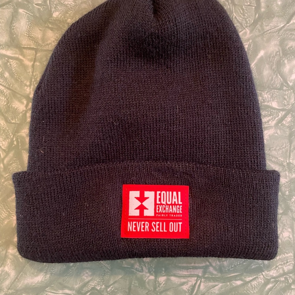 Equal Exchange Black Knit Beanie Hat